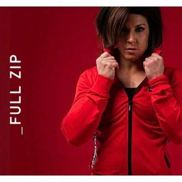 Flag nor Fail Full Length Performance Track Jacket in Red Size Medium - Picture 5 of 5